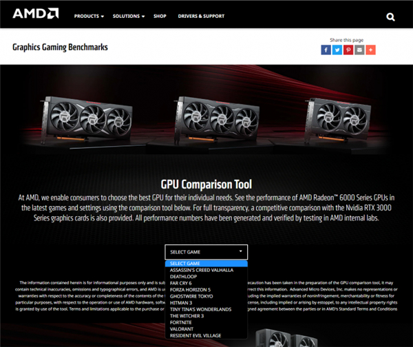 AMD推出官方GPU游戏基准比较工具 显卡选购轻松指南