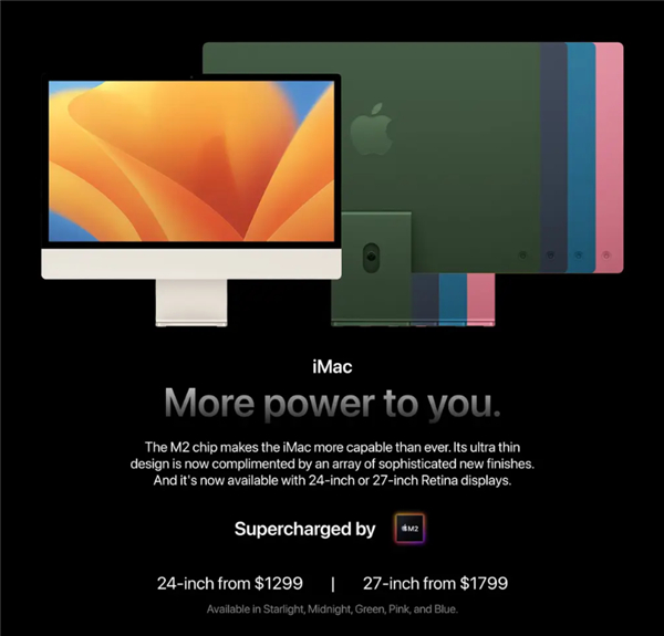 M2 iMac概念渲染：黑色边框+深色系