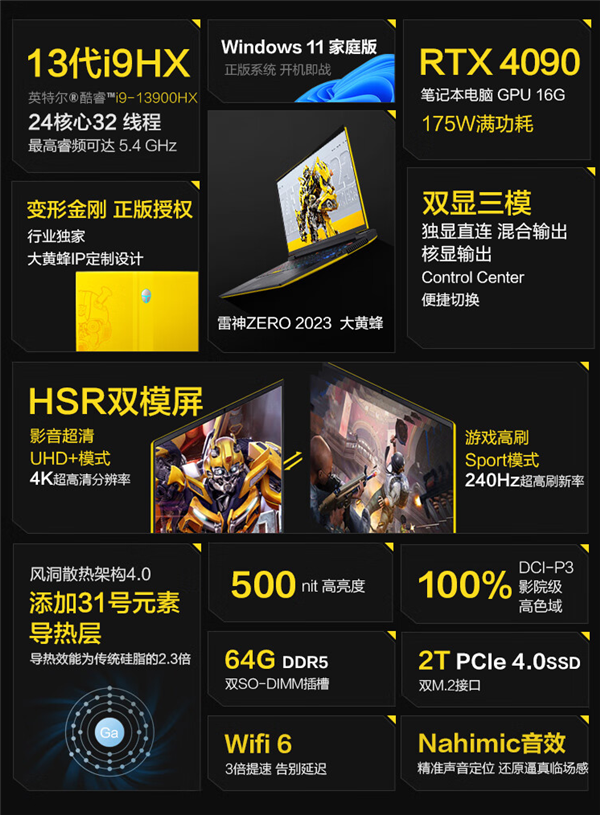 29999元 雷神新款ZERO游戏本开售：RTX 4090+i9-13900HX
