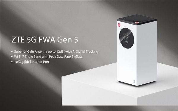 中兴全球首发第五代5G FWA：Wi-Fi 7网速21Gbps、别墅级信号覆盖